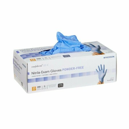 MCKESSON CONFIDERM 3.5C Confirderm 3.5C, Nitrile Exam Gloves, Nitrile, Powder-Free, XS, 200 PK, Blue 14-6972C